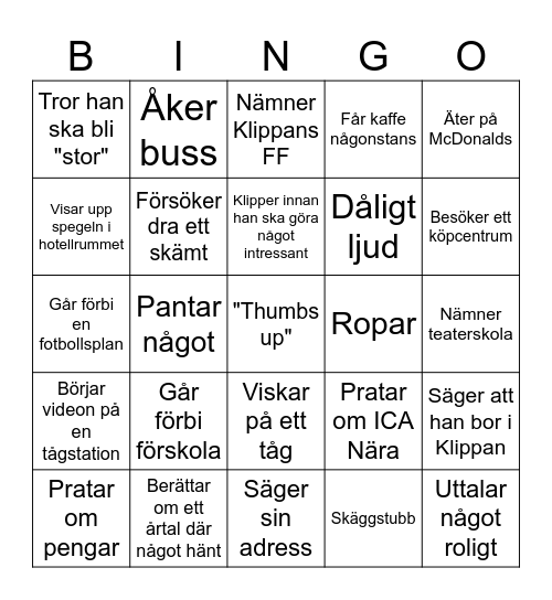 Robert-bingo Card