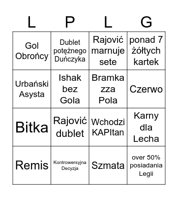 Legia BINGO Card