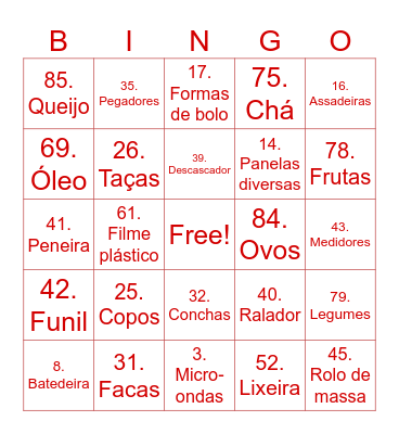 Bingo da Cecília Bingo Card