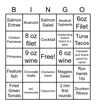Sunday Funday Bingo Card