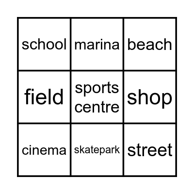 places in the neighbourhood Bingo Card