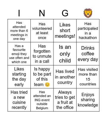 Human B -ING- o Bingo Card