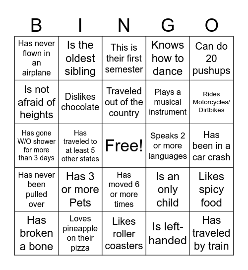Autograph BINGO Card