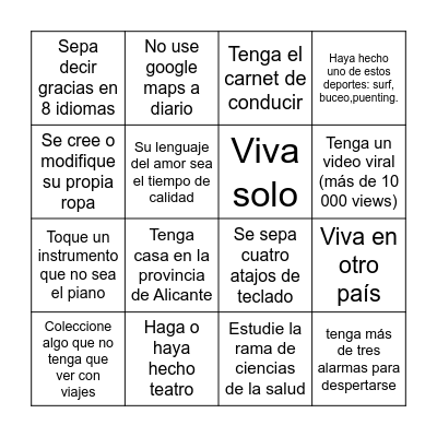 Encuentra a alguien que... Bingo Card