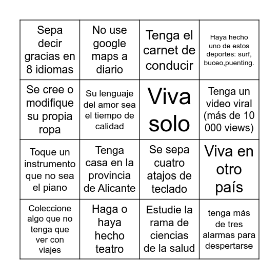 Encuentra a alguien que... Bingo Card