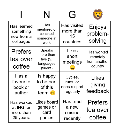 Human B-INGO-O Bingo Card