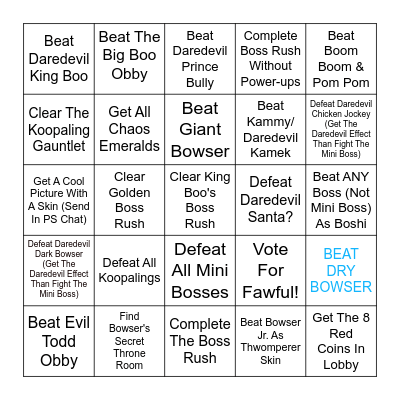 Jack Black's Boss Rush (No Tutorials Allowed) Bingo Card