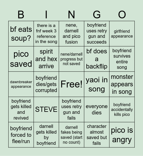 Uprising Locked and Loaded Bingo Card