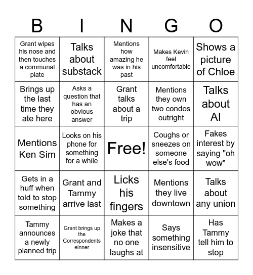 Vij's Bingo Card