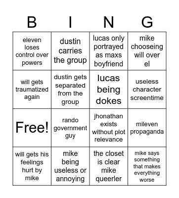 stranger things tales from '85 bullshit Bingo Card