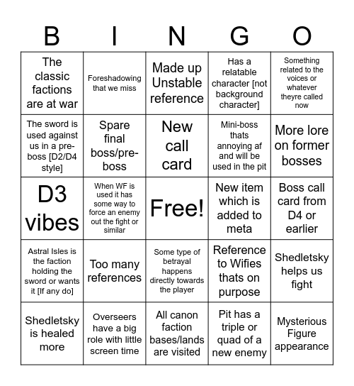 Block Tales D5 Predictions Bingo Card
