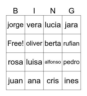 Bingo musical Bingo Card