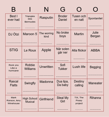 ConcepTUAlisation 2.5 Bingo Card