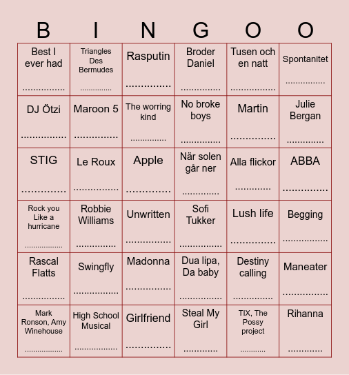 ConcepTUAlisation 2.5 Bingo Card