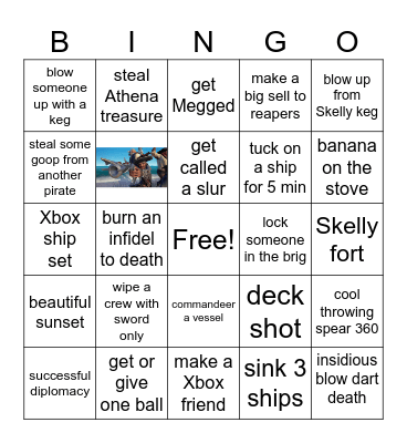 Bumbling Baby Sea of Thieves Bingo Board Bingo Card