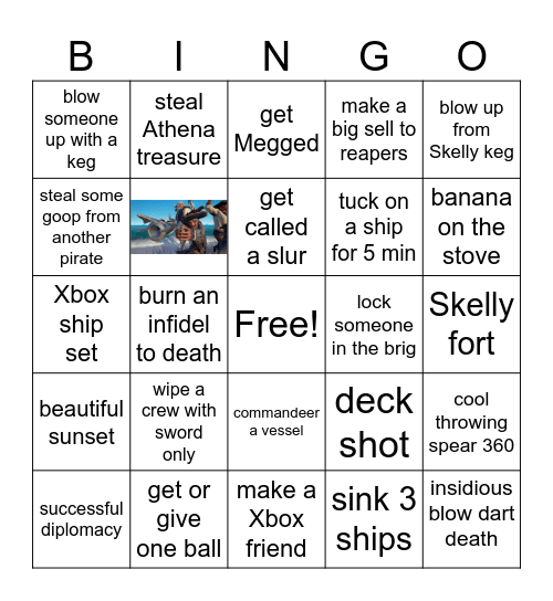 Bumbling Baby Sea of Thieves Bingo Board Bingo Card