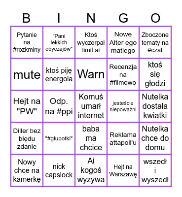Miodziongo 27.04 Bingo Card