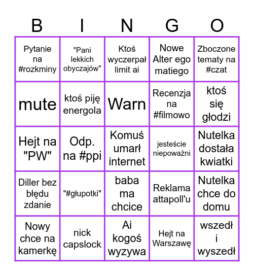 Miodziongo 27.04 Bingo Card