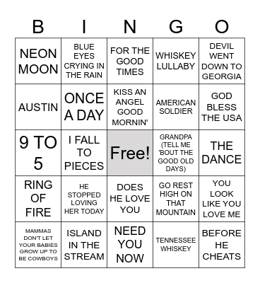GRAND OLE OPRY #2 Bingo Card