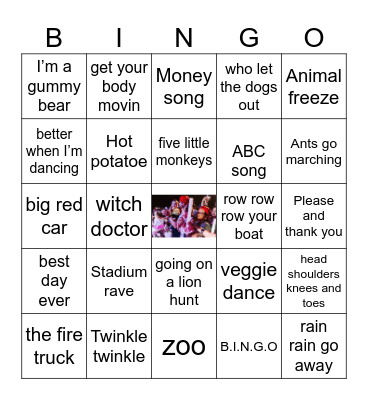 Toddler Tune MUST haves Bingo Card