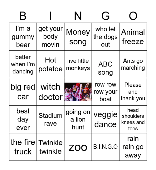 Toddler Tune MUST haves Bingo Card