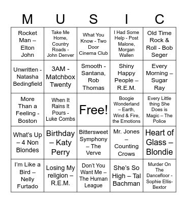 America's Birthday Bingo Card