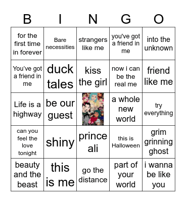 Disney Covers Bingo Card