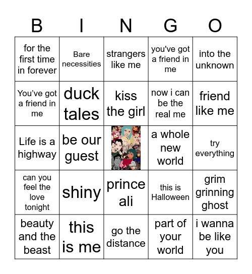 Disney Covers Bingo Card