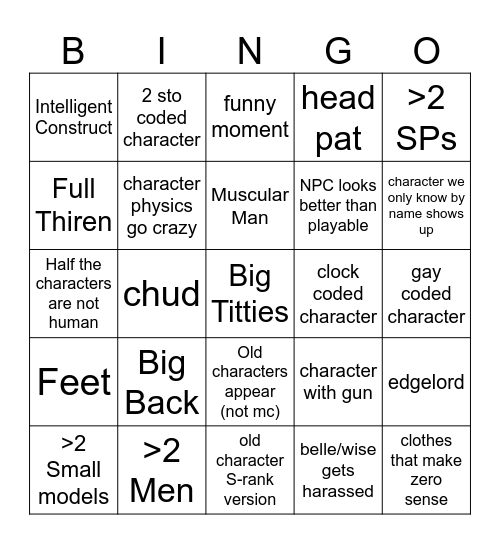 ZZZ Season 3 Teaser Bingo Card