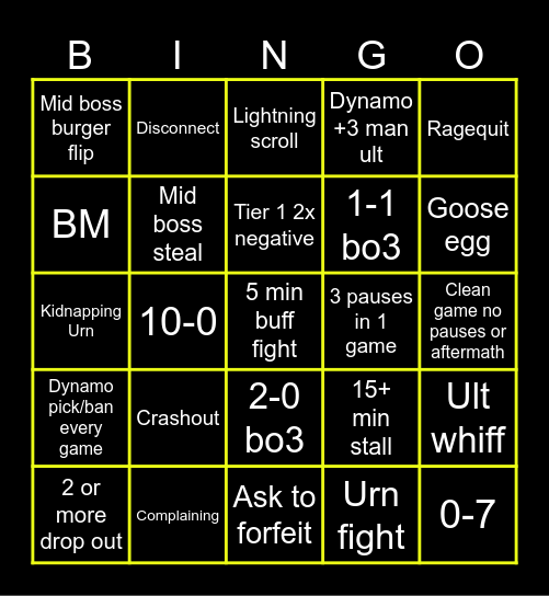 Dih lock jefrooo Bingo Card