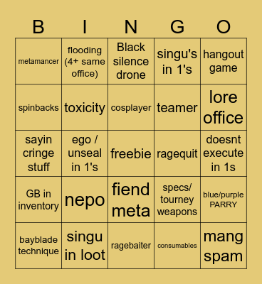 Archived bingo Card