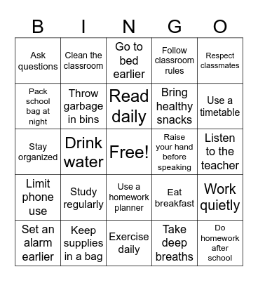 Problem and Solution Bingo Card