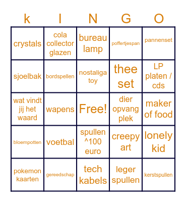 kingo Bingo Card
