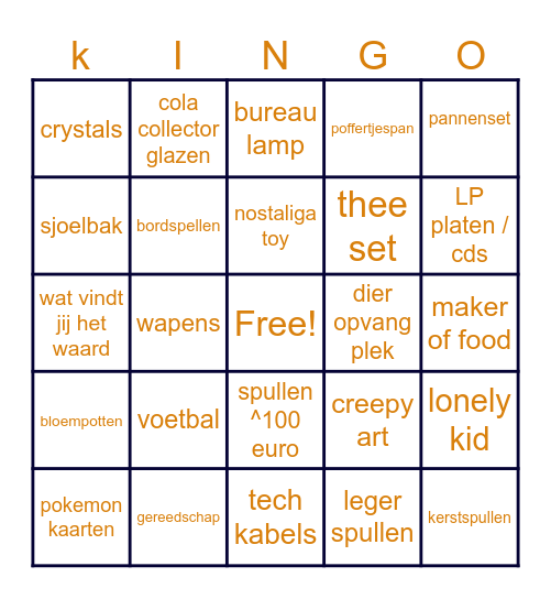 kingo Bingo Card