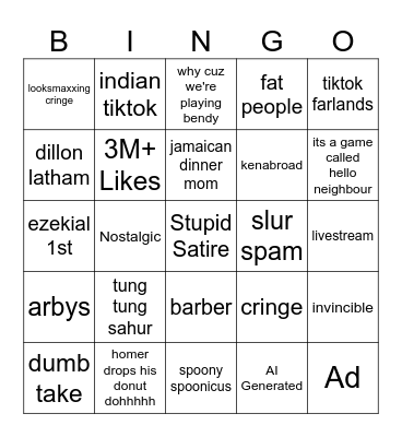 TikTok Bingo 2025 Edition Bingo Card