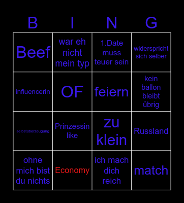 Ballon Date Bingo Card
