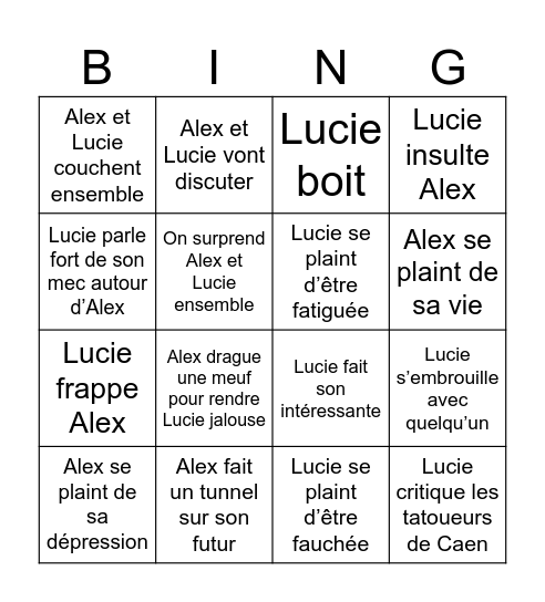 😋😋😋😋 Bingo Card