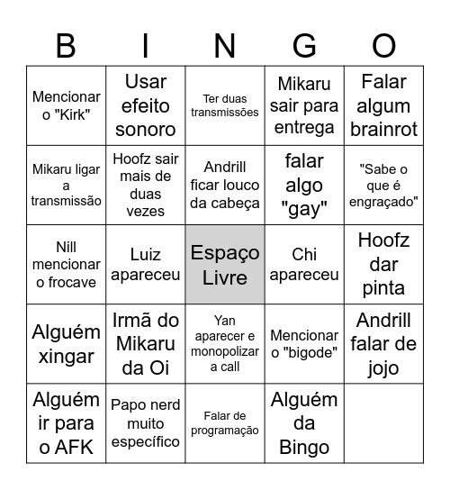 Bingo de Dreamsville Bingo Card