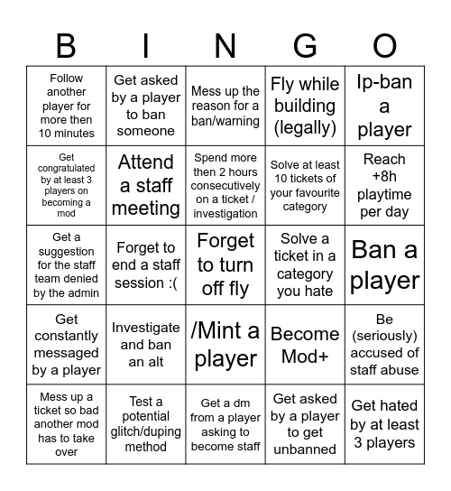 Mod Bingo Card Bingo Card
