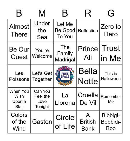 Disney- Bemberg Bingo Card