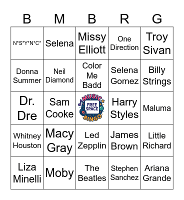 Who Sang That- Name the Artist Bingo Card