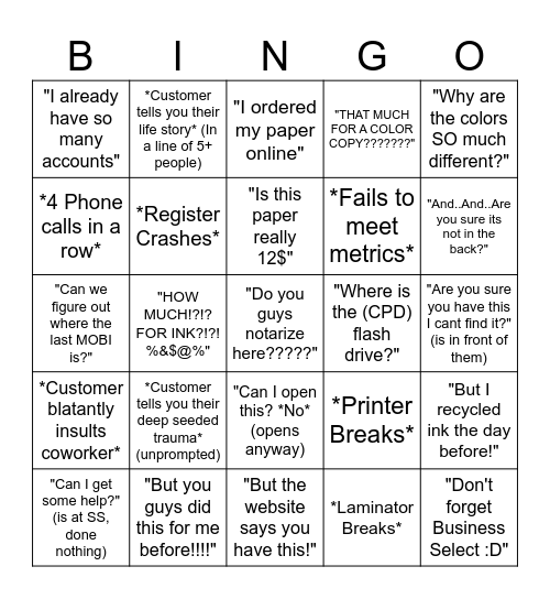 ODP BINGO Card
