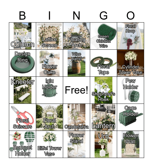 Wedding Tools Bingo Card