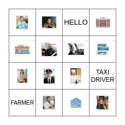 PROFESSIONS Bingo Card