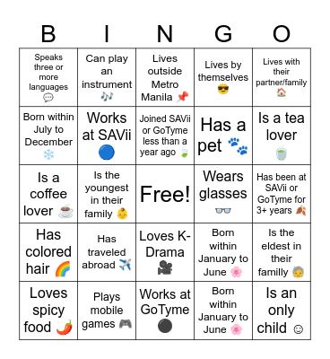 [SVxGT TH] 04.27.2026 Bingo Card