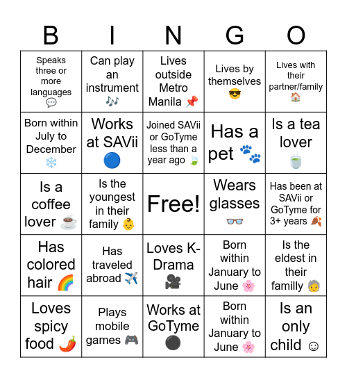 [SVxGT TH] 04.27.2026 Bingo Card