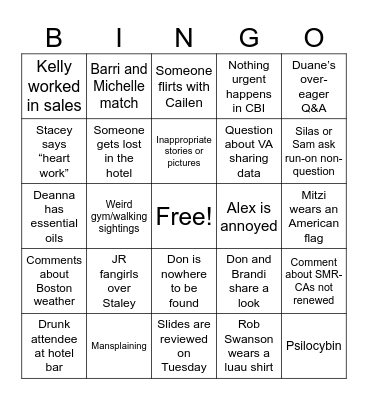 SMR Summit Bingo Card