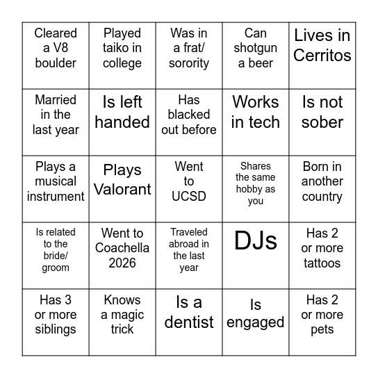 A & K's Last Rodeo Bingo Card