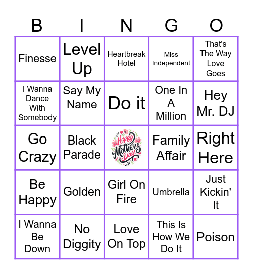 R&B Bingo Card