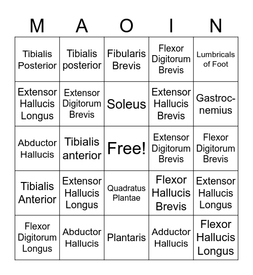Bingo Card